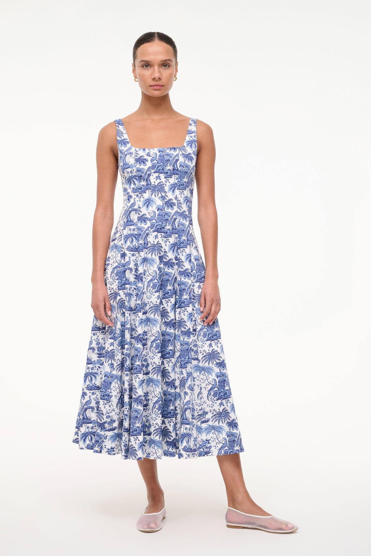 STAUD Wells Dress Blue Toile 8 STAUD Wells Dress Blue Toile 8