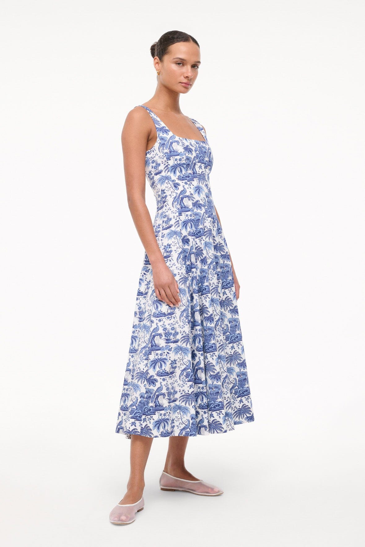 STAUD Wells Dress Blue Toile 8 STAUD Wells Dress Blue Toile 8