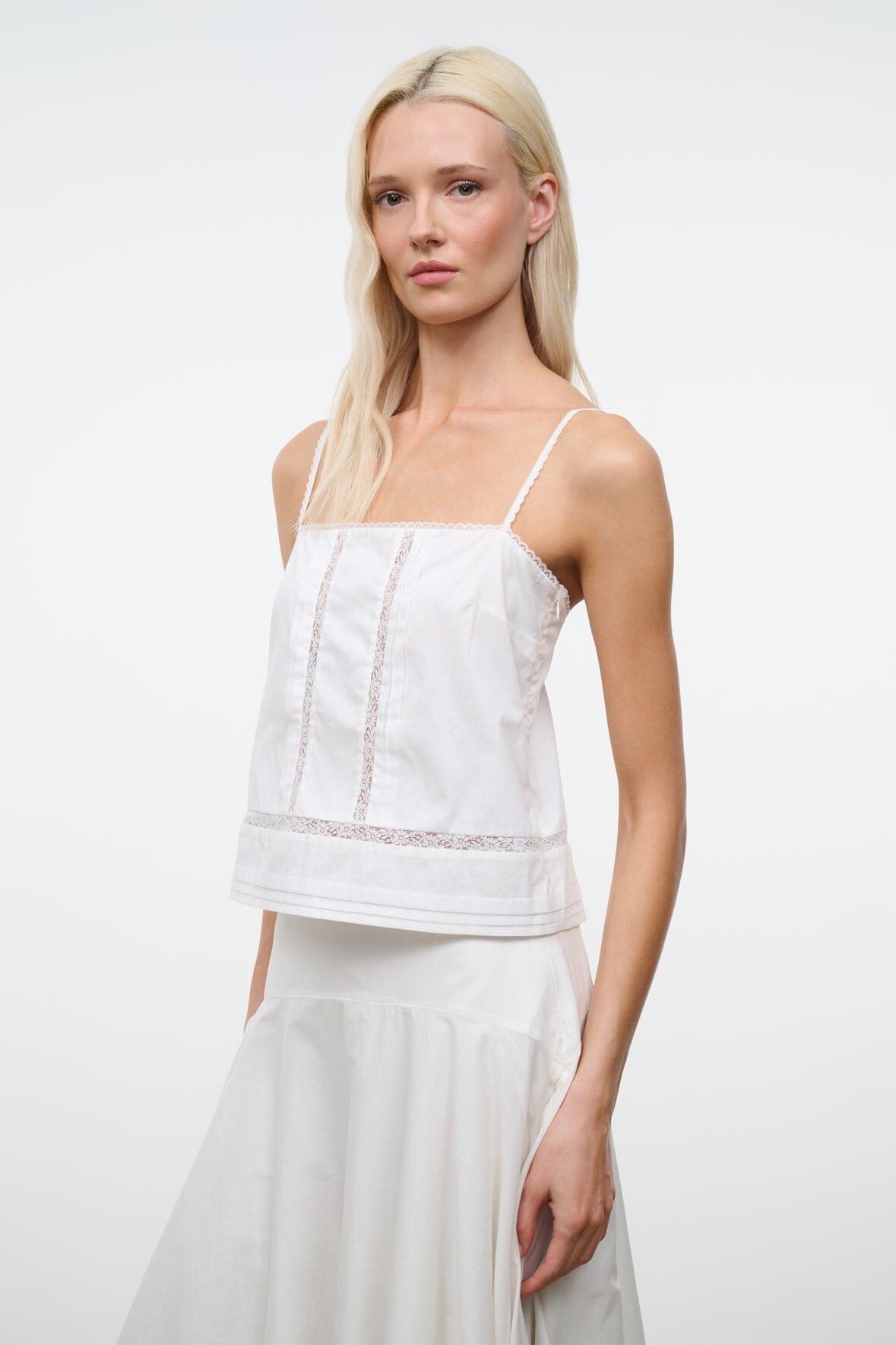 Staud STAUD CORINNA TOP IVORY, 100% natural fabric tops