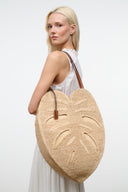 LARGE PALM RAFFIA BAG | NATURAL NATURAL / OS