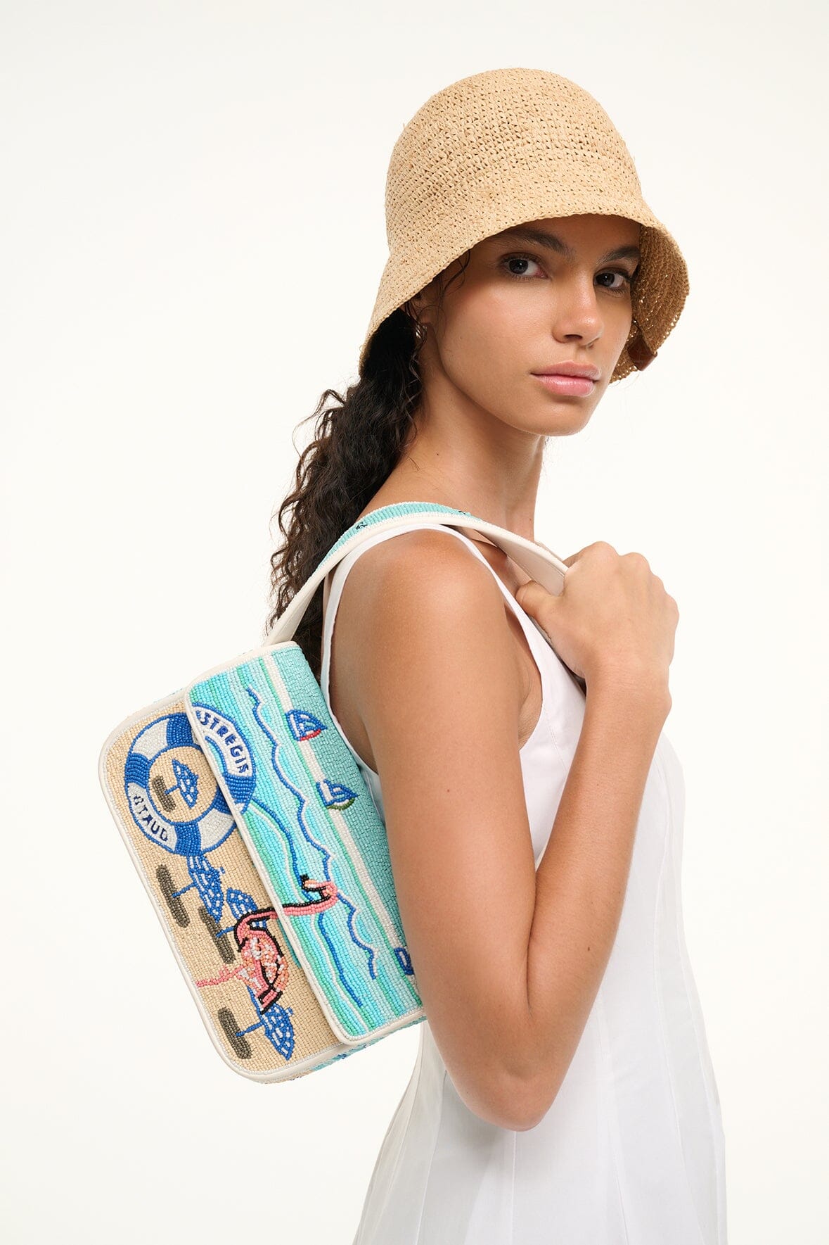 Zoomed view of ST. REGIS TOMMY BEADED BAG | VACATION SCENIC Product Image