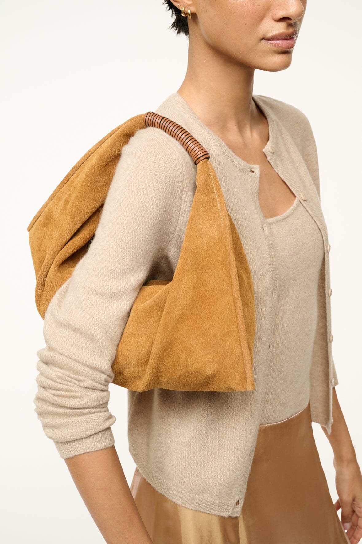 Image MINI RONNIE BAG | TAN SUEDE 2 of 7 and Clicking this image will trigger a zoom pop-up