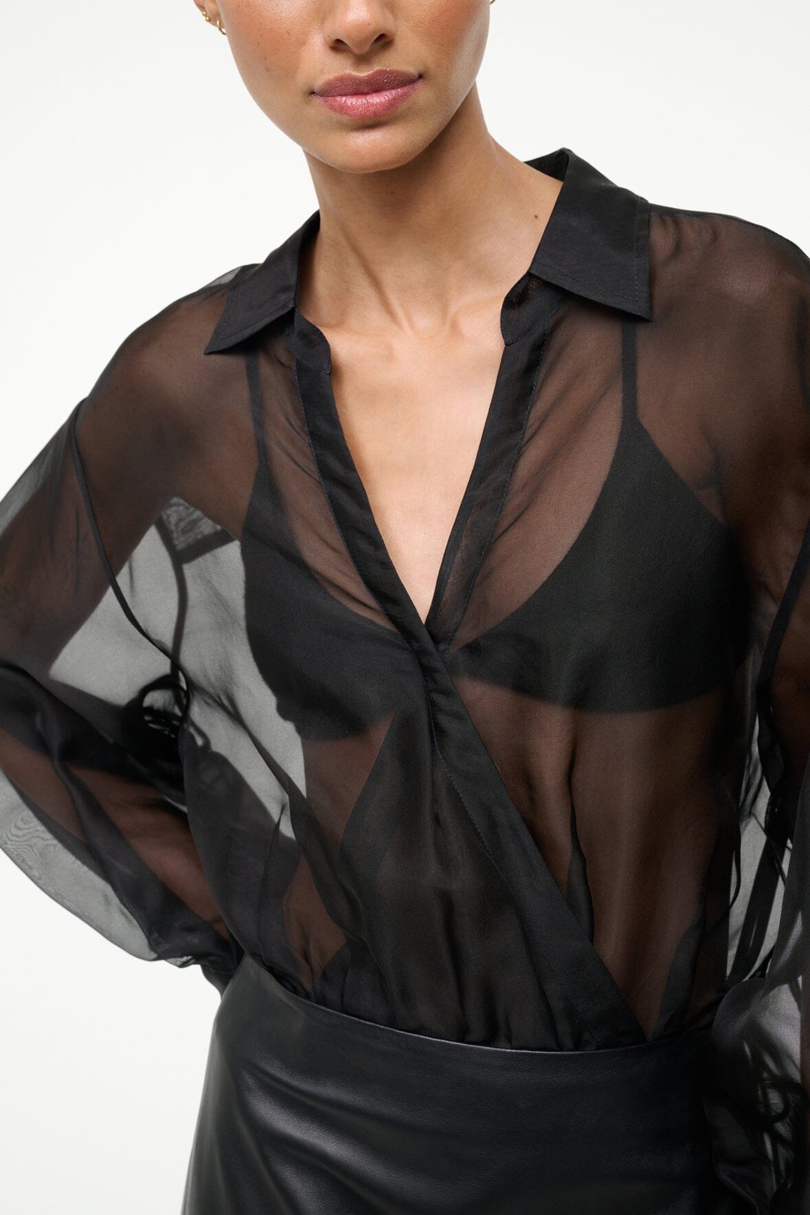 Image EVE SILK BODYSUIT | BLACK 3 of 5 and Clicking this image will trigger a zoom pop-up