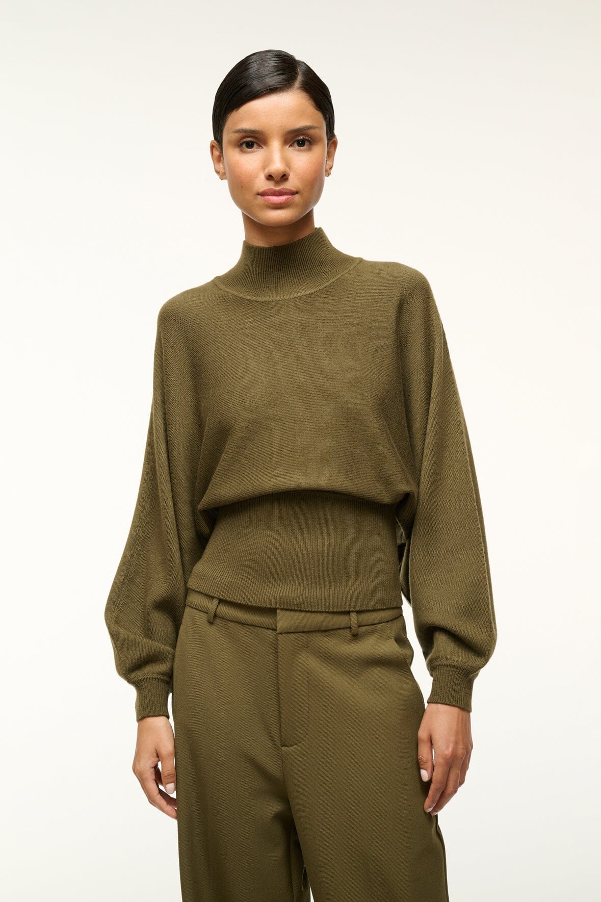 Image KAROLINE SWEATER | SERGEANT GREEN 1 of 4 and Clicking this image will trigger a zoom pop-up