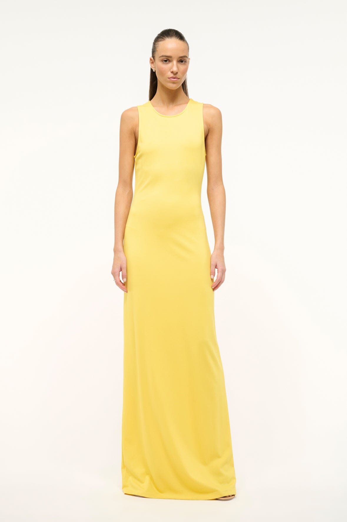 STAUD Kyla asymmetric tiered maxi dress - Yellow