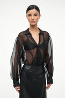 Image EVE SILK BODYSUIT | BLACK 1 of 5