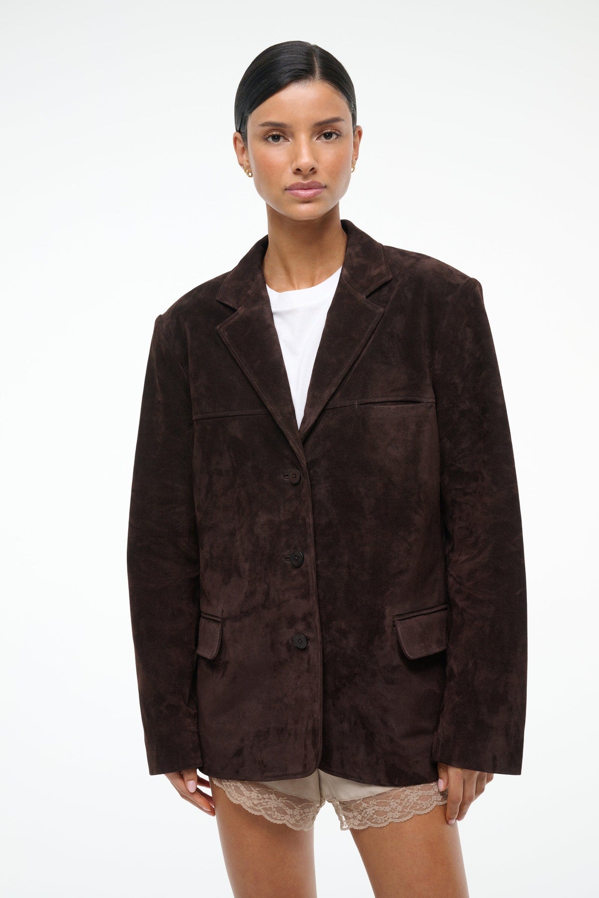 Image NATALIE SUEDE JACKET | ESPRESSO 3 of 6 and Clicking this image will trigger a zoom pop-up