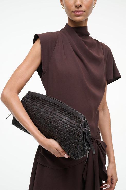 Go to MAUDE SOFT CLUTCH ESPRESSO WOVEN view 2