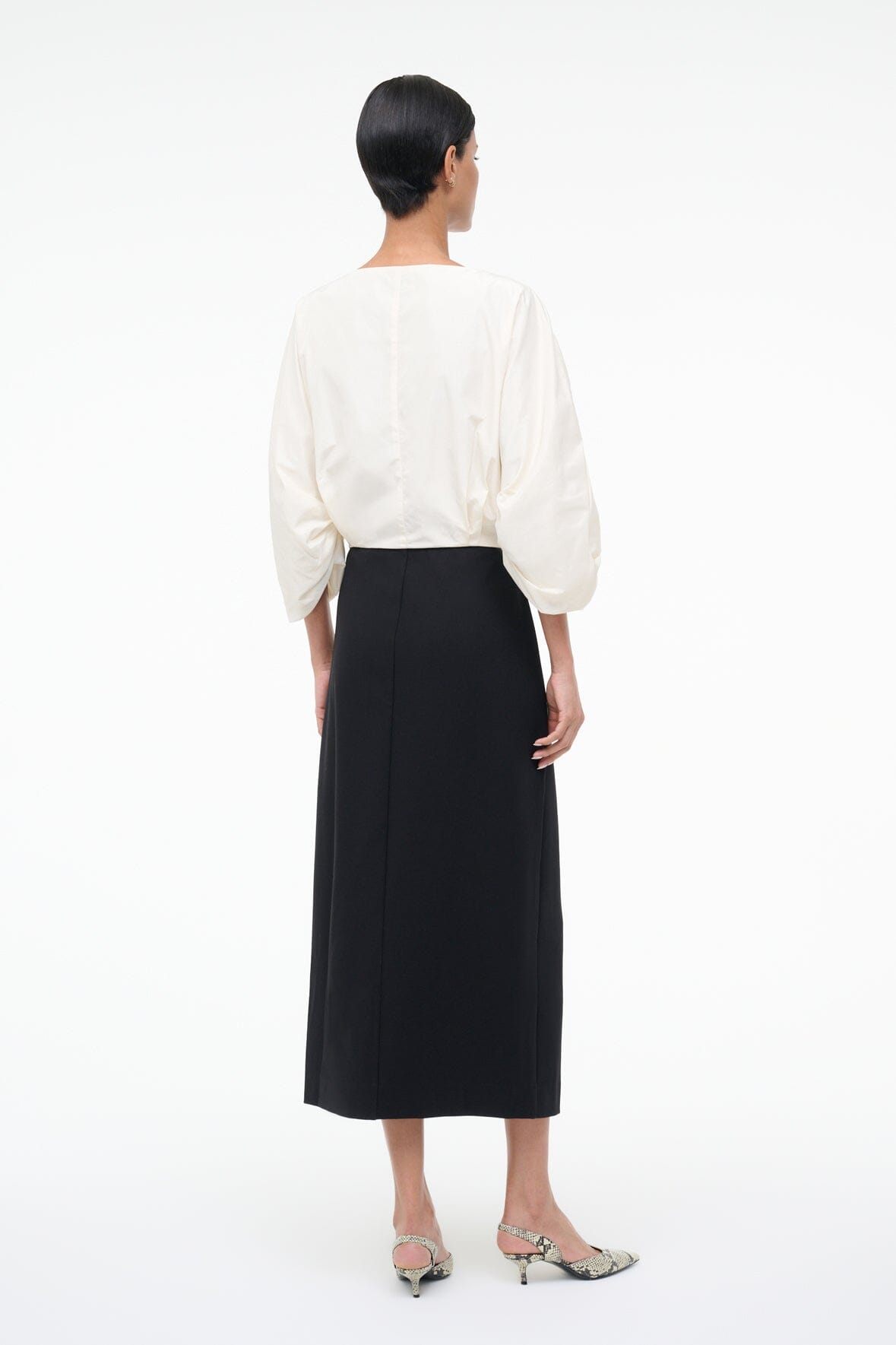 STAUD, Orion Dress in Ivory Black, Size 0
