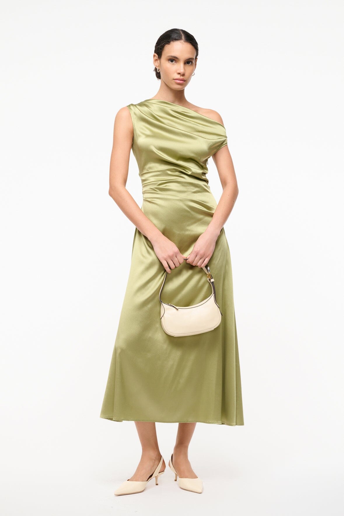 PHARE SILK DRESS MOSS