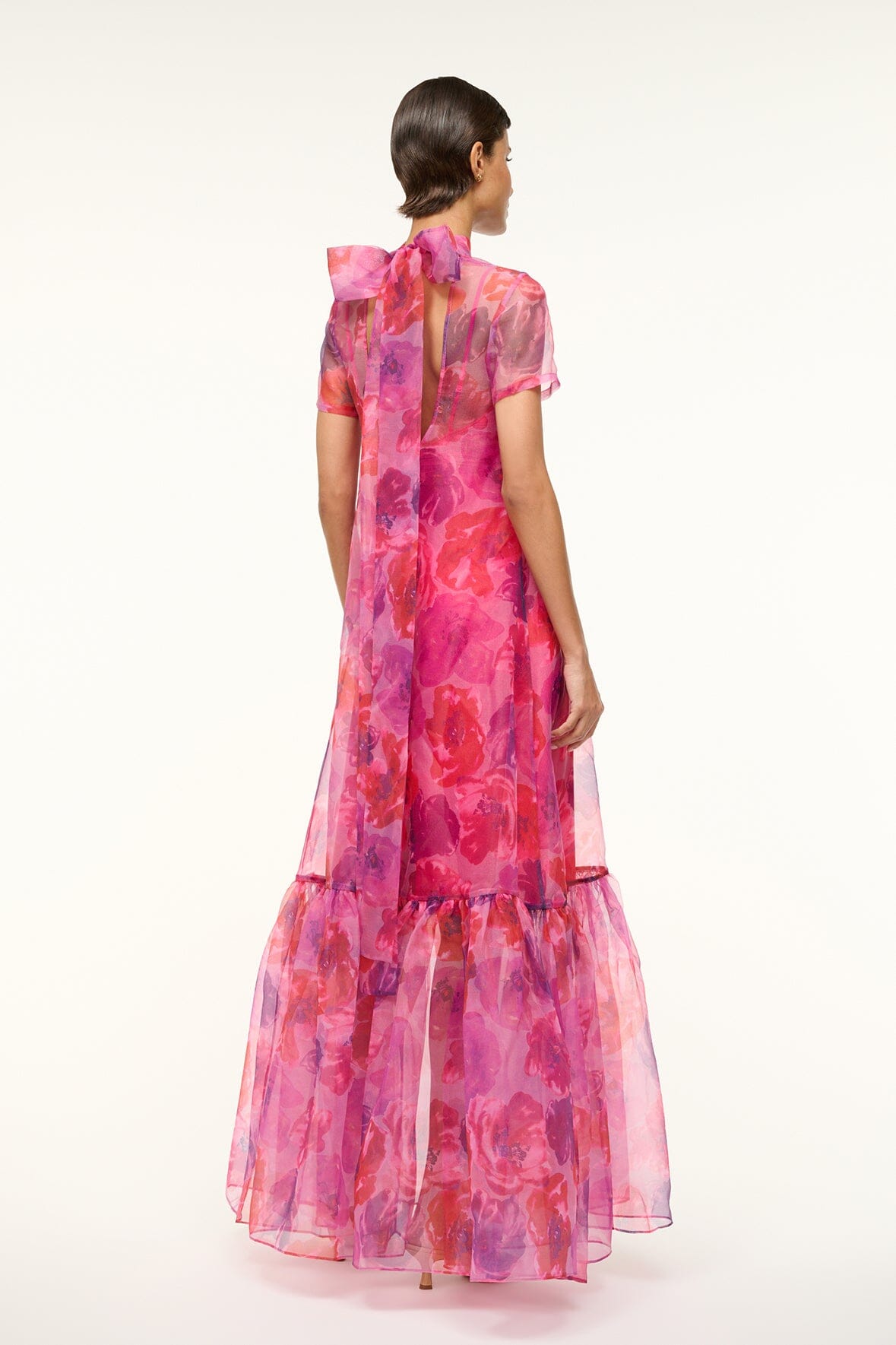 staud pink dress STAUD, Calluna Dress in Magenta Painted Floral, Size Large