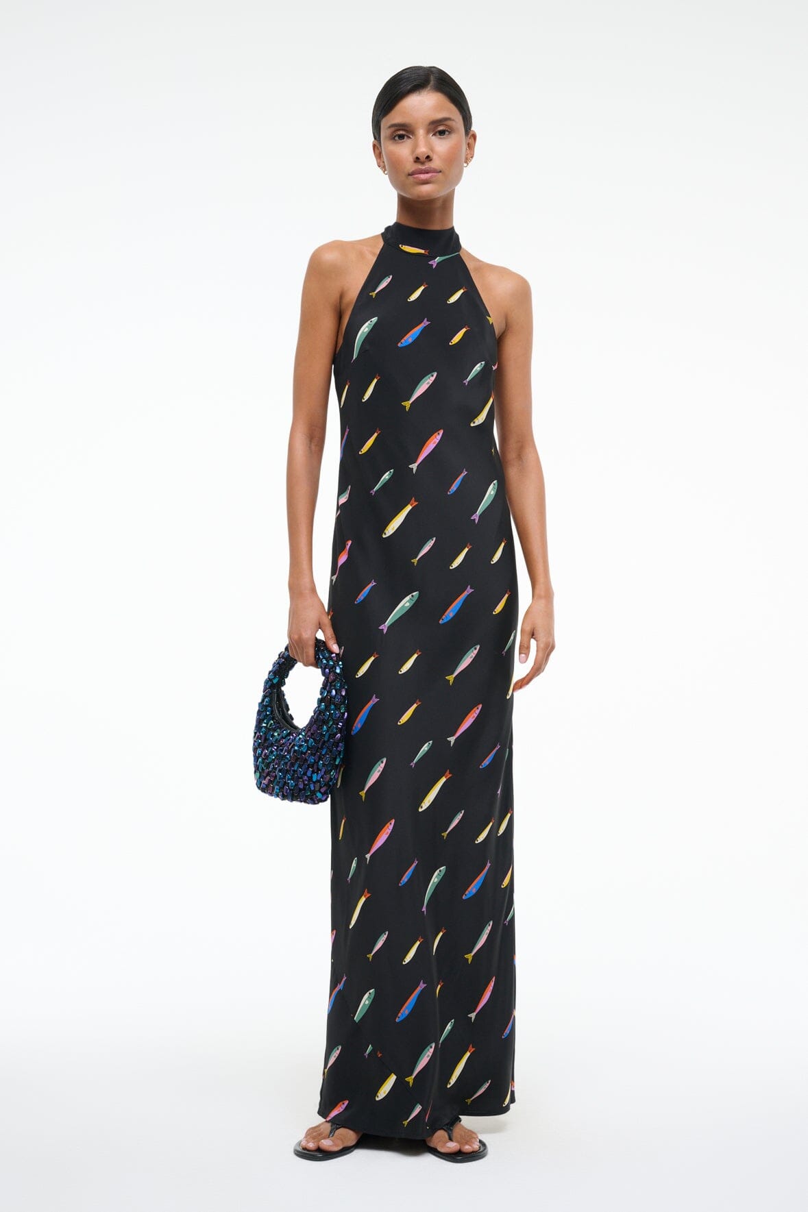 Image WINNIE SILK DRESS | POP SARDINES BLACK 5 of 5 and Clicking this image will trigger a zoom pop-up