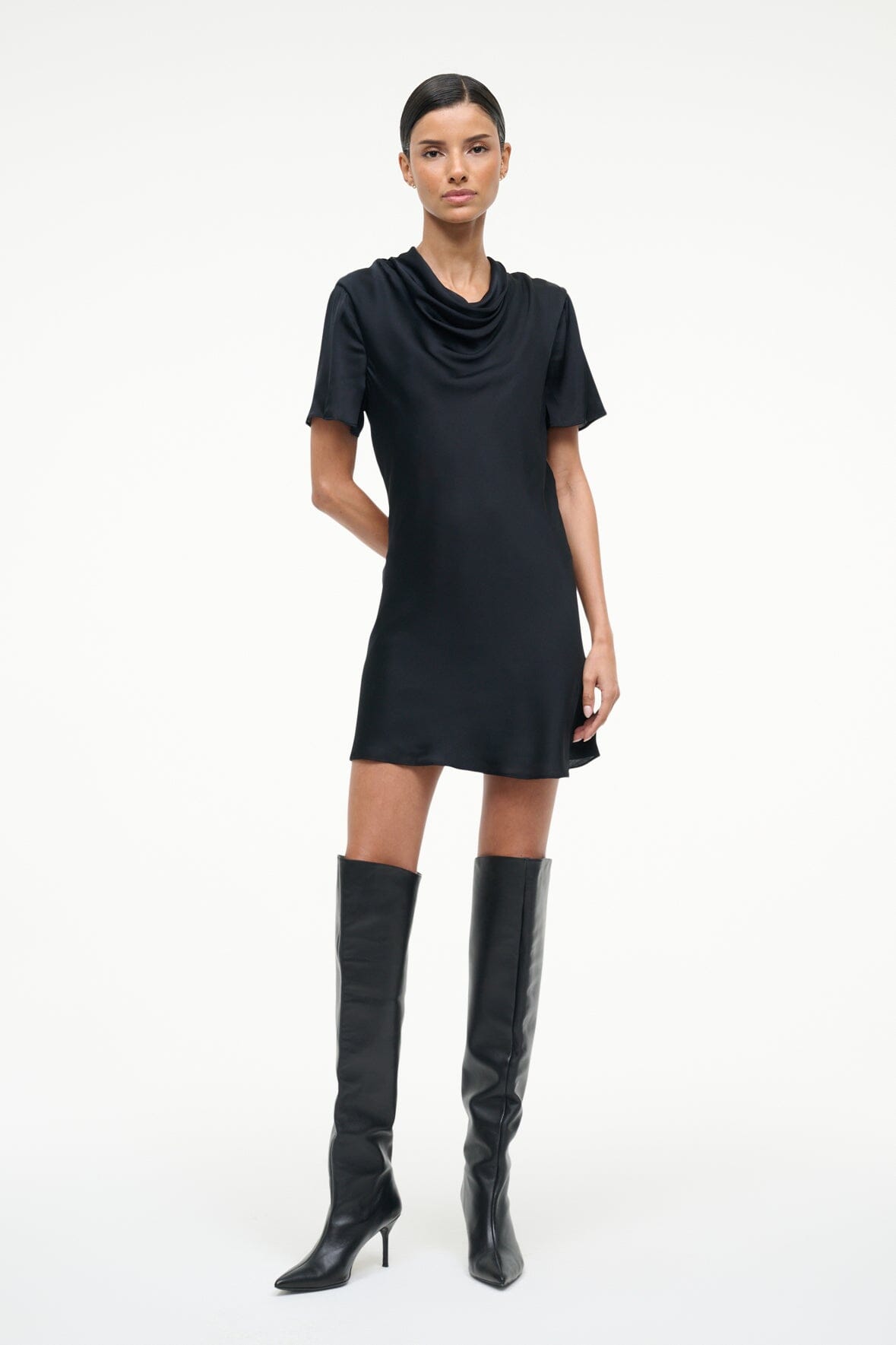 Image IRIS SILK DRESS | BLACK 5 of 5 and Clicking this image will trigger a zoom pop-up