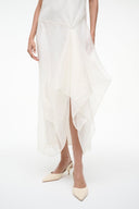 staud viola silk midi dress Staud Viola Silk Midi Dress In Ivory - 50% Off