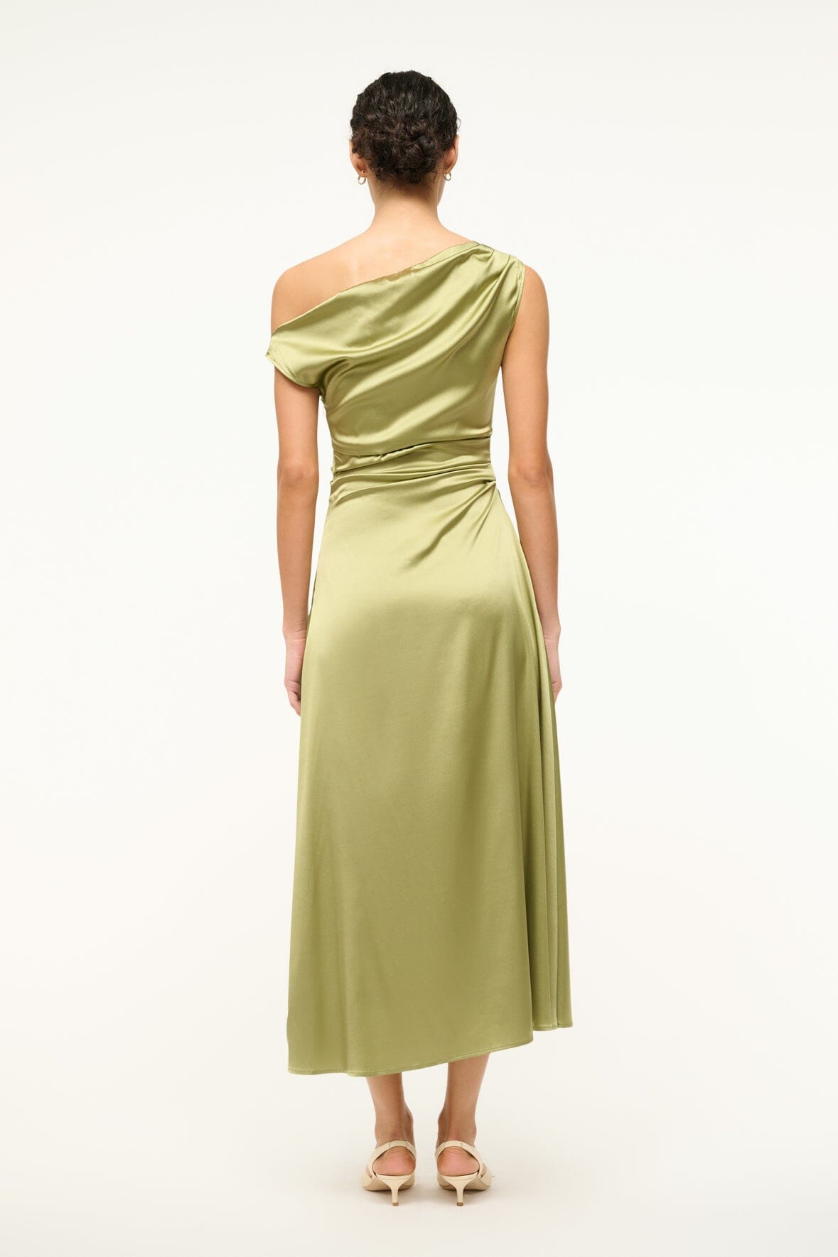 Image PHARE SILK DRESS | MOSS 5 of 7 and Clicking this image will trigger a zoom pop-up