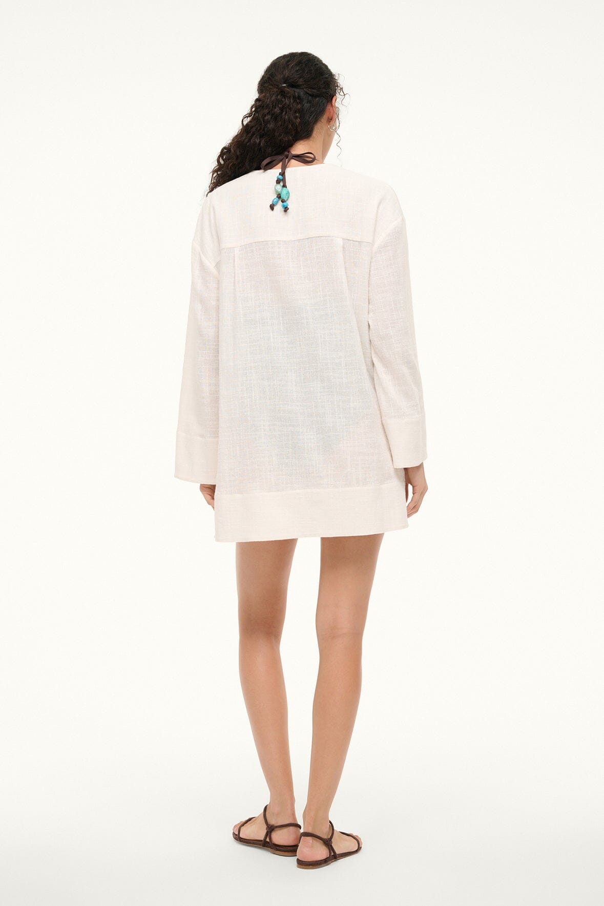 Image AGAVE MINI COVERUP DRESS | BUTTERCREAM 4 of 5 and Clicking this image will trigger a zoom pop-up