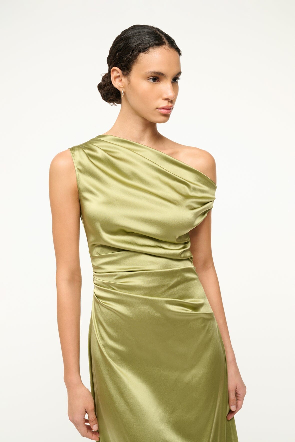 Image PHARE SILK DRESS | MOSS 2 of 7 and Clicking this image will trigger a zoom pop-up