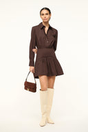 STAUD, Rocco Mini Dress in Earth, Size 12