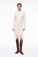 STAUD, Willow Sweater Dress in Ecru, Size XL