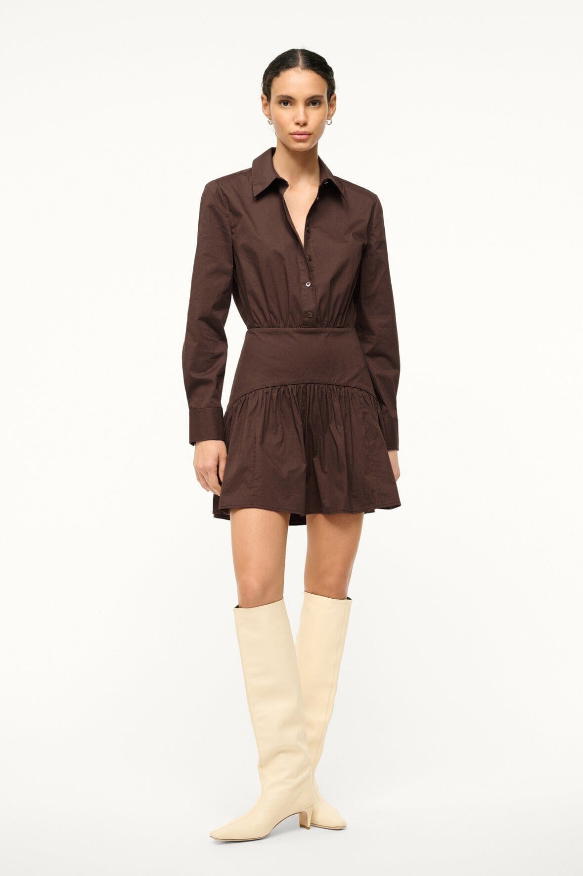 STAUD, Rocco Mini Dress in Earth, Size 12 STAUD, Rocco Mini Dress in Earth, Size 12
