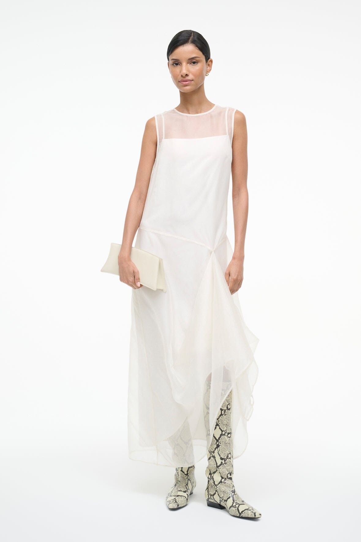 STAUD, Viola Dress in Ivory, Size Small STAUD, Viola Dress in Ivory, Size Small