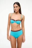 Image JO BALCONETTE BIKINI TOP | TEAL DARK CHOCOLATE 1 of 9
