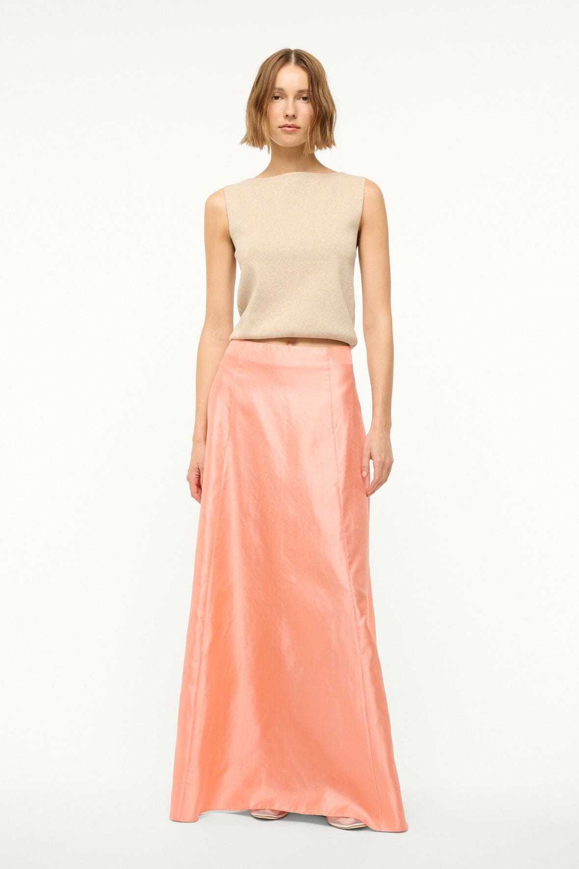 Image VINCENZO SILK SKIRT | CARNATION 1 of 8 and Clicking this image will trigger a zoom pop-up