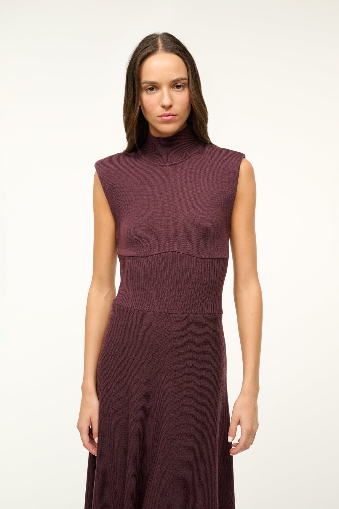 Image LAFAYETTE DRESS | MERLOT 2 of 6 and Clicking this image will trigger a zoom pop-up