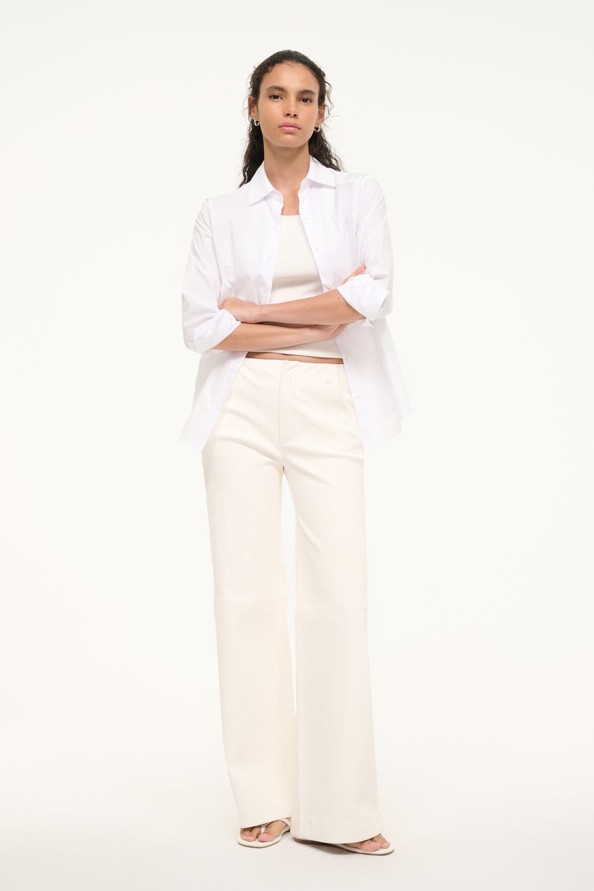 Image ALINE LEATHER PANTS | IVORY 3 of 7 and Clicking this image will trigger a zoom pop-up