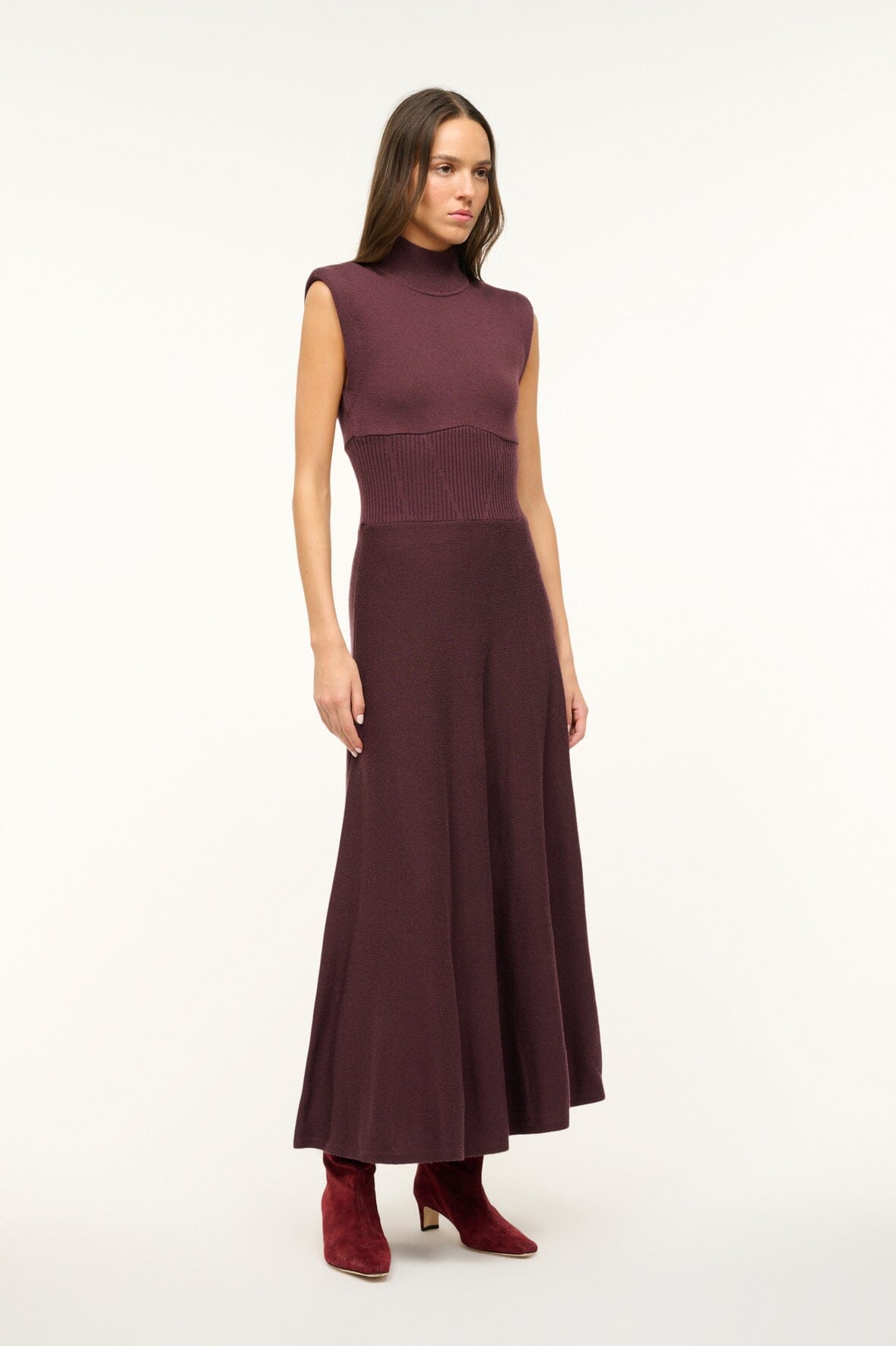 Image LAFAYETTE DRESS | MERLOT 4 of 6 and Clicking this image will trigger a zoom pop-up