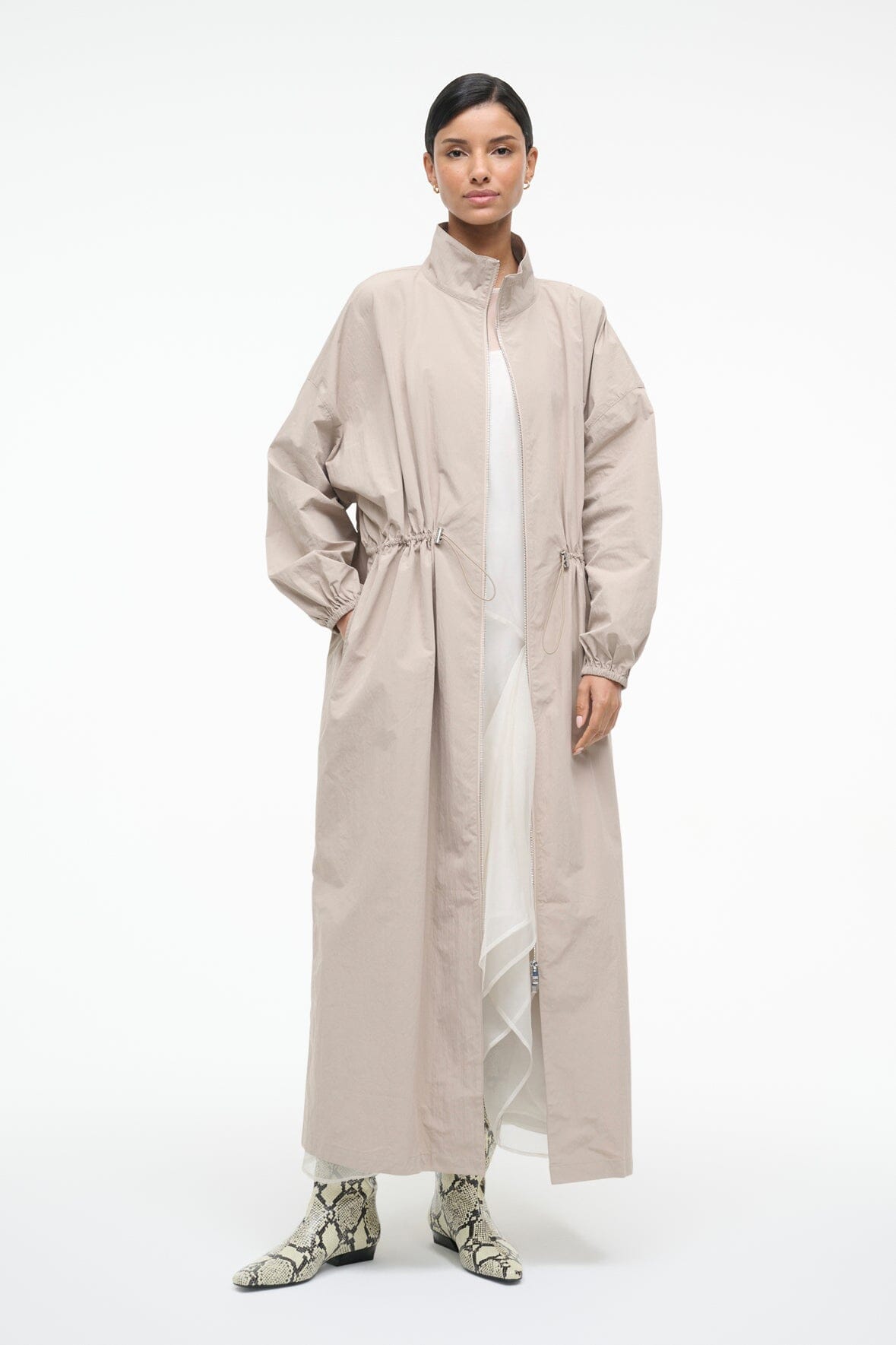 Image QUINN COAT | FAWN 1 of 9 and Clicking this image will trigger a zoom pop-up