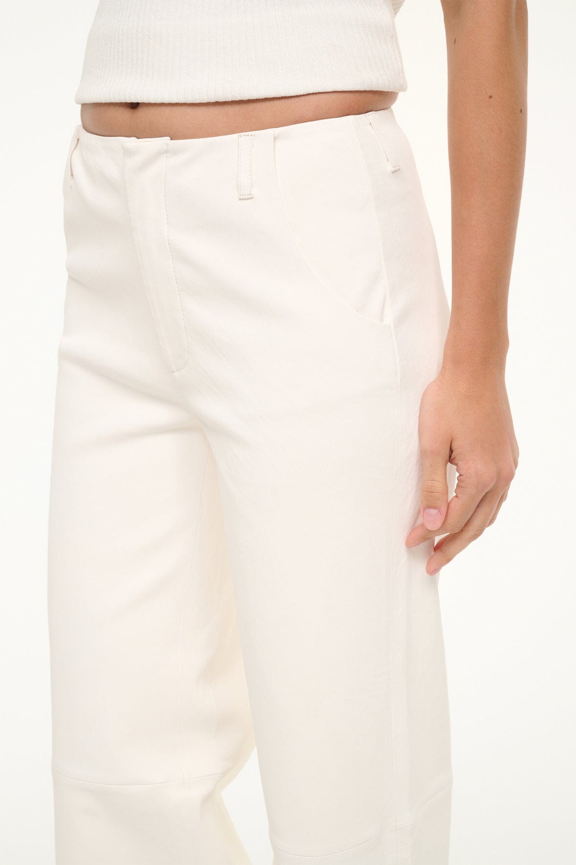 Image ALINE LEATHER PANTS | IVORY 6 of 7 and Clicking this image will trigger a zoom pop-up