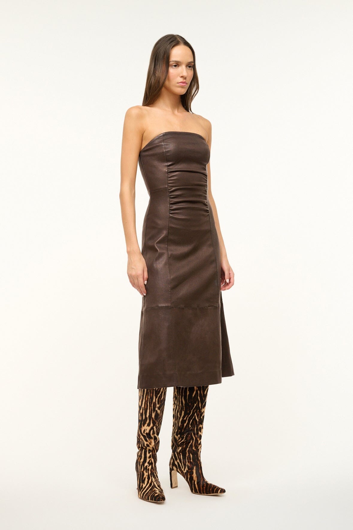 Image BOWERY LEATHER DRESS | TIRAMISU 3 of 5 and Clicking this image will trigger a zoom pop-up