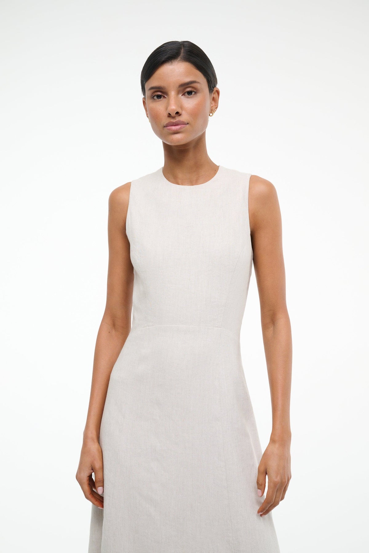 Image MARTINE LINEN DRESS | NATURAL 2 of 5 and Clicking this image will trigger a zoom pop-up