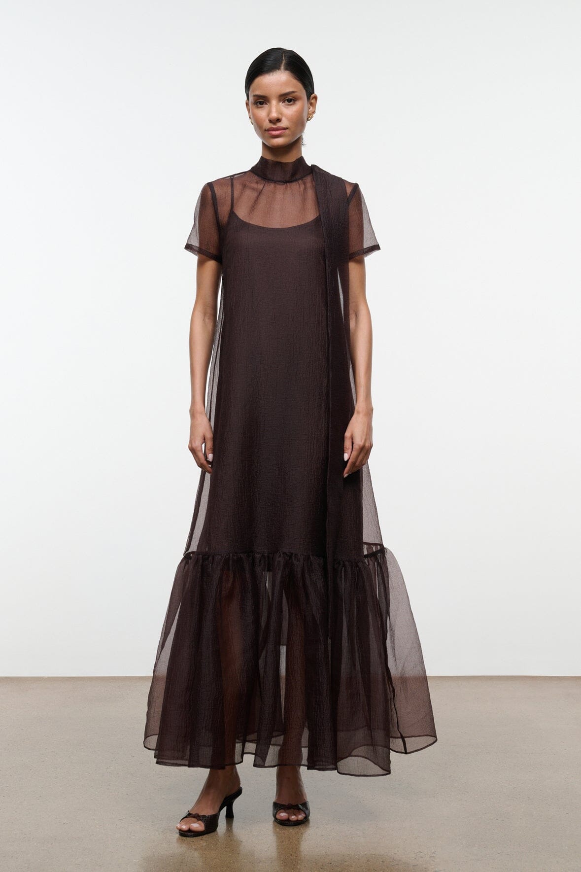 STAUD, Calluna Dress in Earth, Size XS