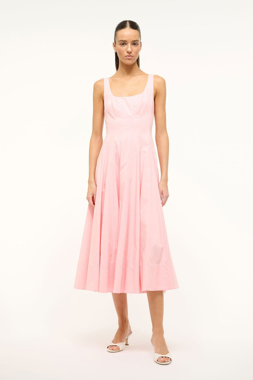 STAUD WELLS DRESS PEARL PINK