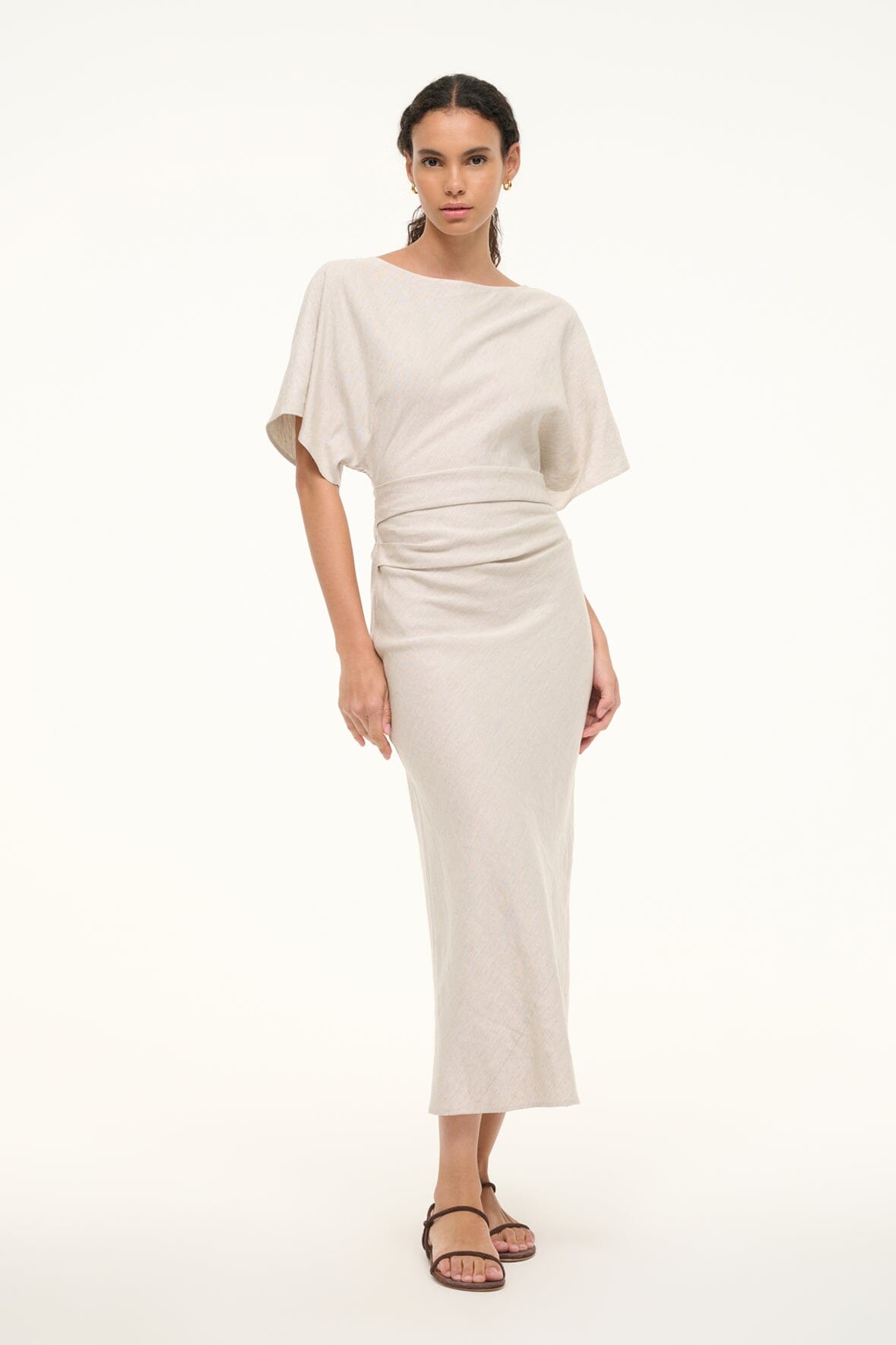 Image AMELIE LINEN DRESS | NATURAL 5 of 6 and Clicking this image will trigger a zoom pop-up