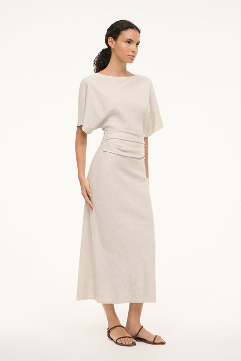 Go to AMELIE LINEN MIDI DRESS NATURAL view 2