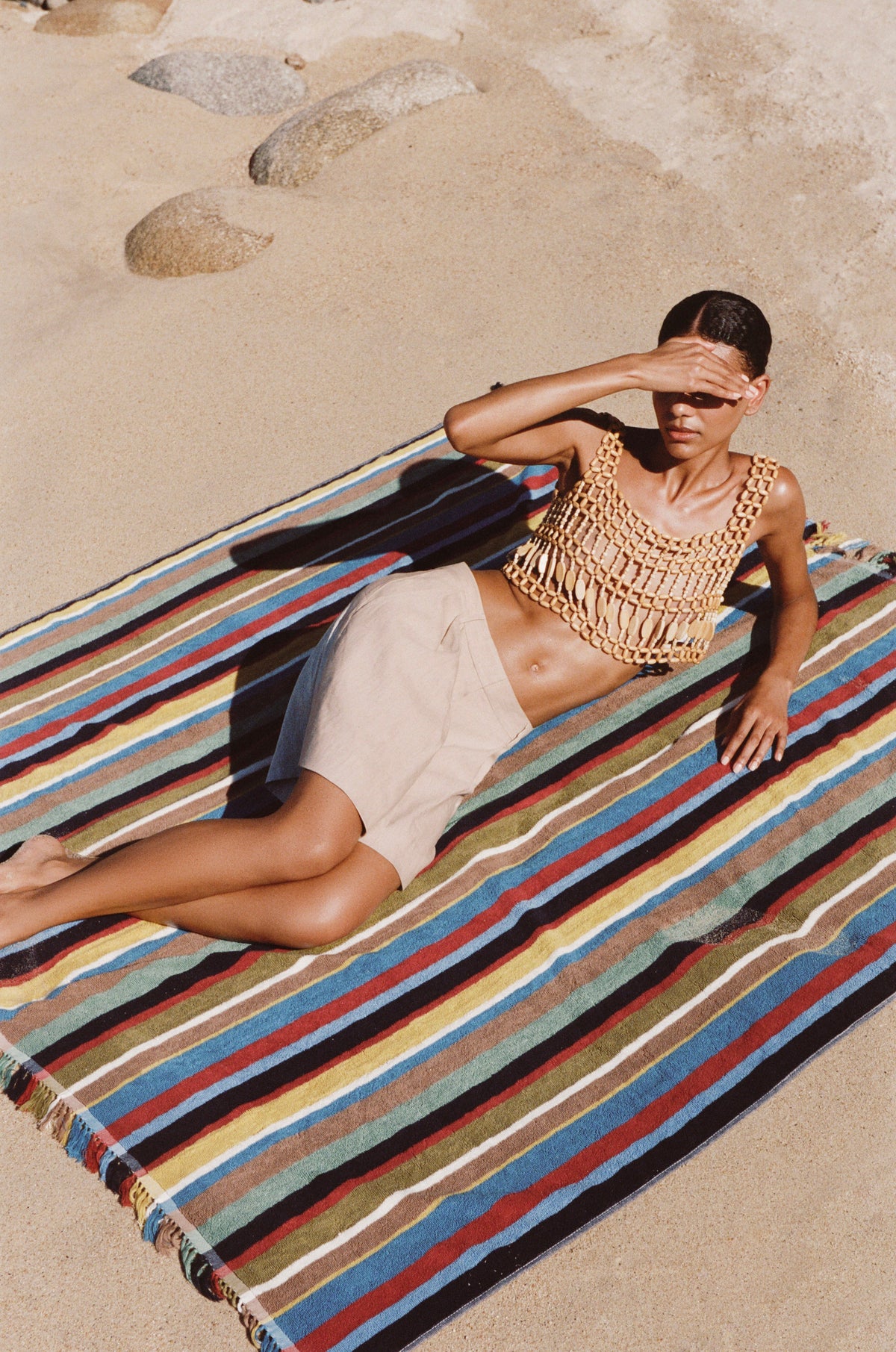 Image STAUD x BUSINESS & PLEASURE CO. BEACH BLANKET | MARKET STRIPE 2 of 5 and Clicking this image will trigger a zoom pop-up