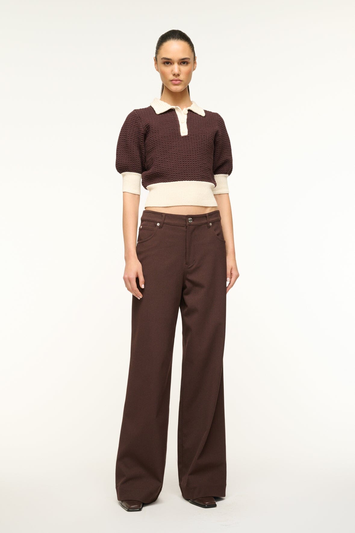 Image ALTEA SWEATER | DARK CHOCOLATE IVORY 2 of 4 and Clicking this image will trigger a zoom pop-up