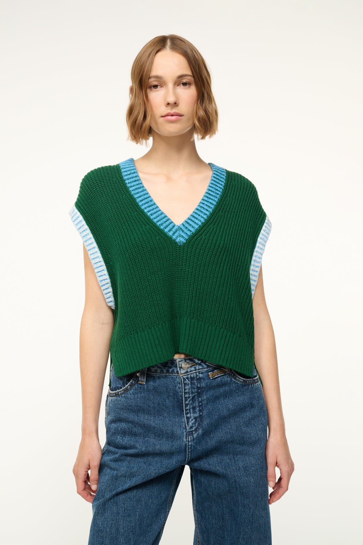 AMERICANA SWEATER JUNGLE SKY IVORY