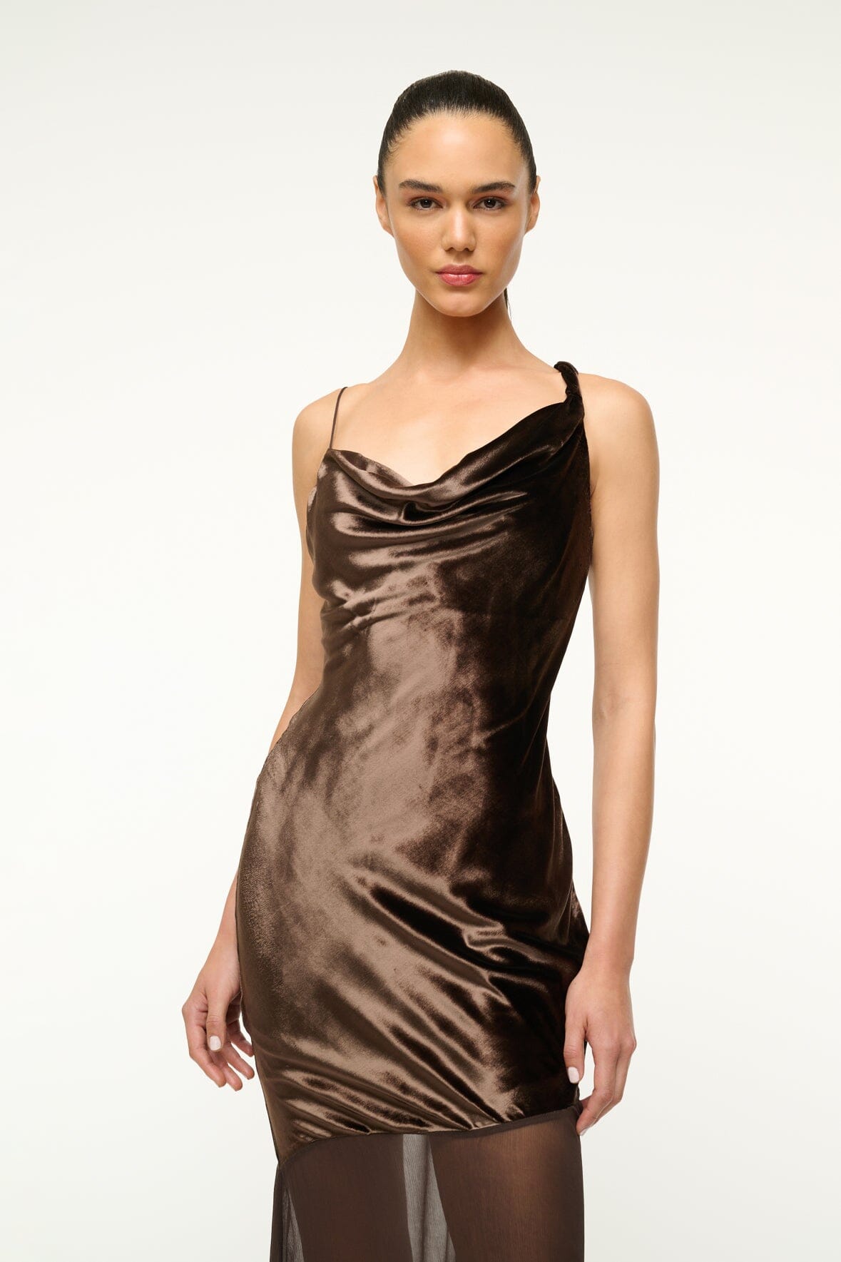 Image BEATON DRESS | DARK CHOCOLATE 2 of 5 and Clicking this image will trigger a zoom pop-up