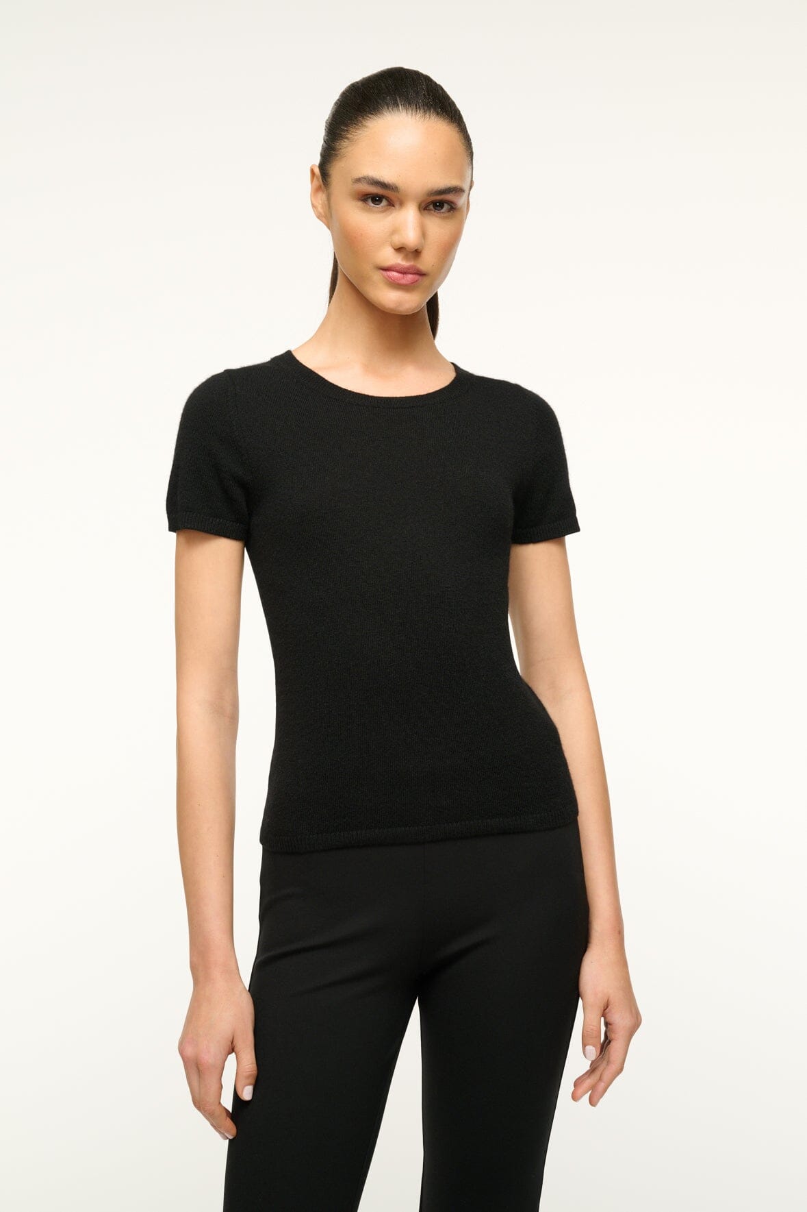 Image EASY CASHMERE TEE | BLACK 2 of 5 and Clicking this image will trigger a zoom pop-up