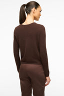 Image MIDNIGHT CASHMERE CARDIGAN | DARK CHOCOLATE 4 of 5