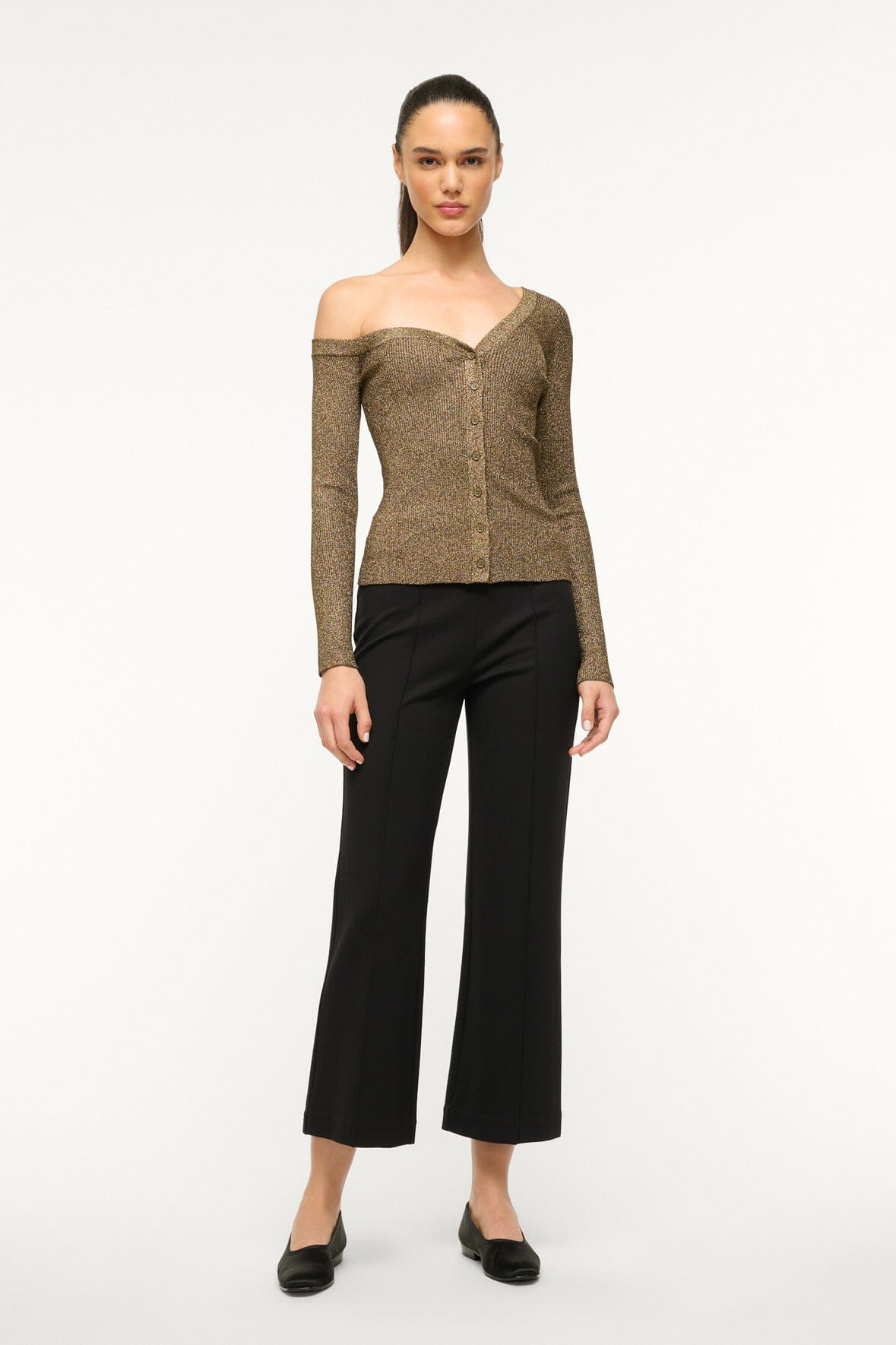 Image CRAFTSMAN SWEATER | METALLIC GOLD 2 of 4 and Clicking this image will trigger a zoom pop-up