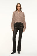 Image CROPPED HAMPTON SWEATER | MOCHA MELANGE 2 of 4