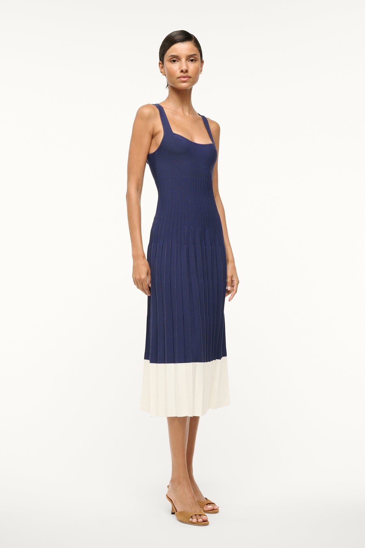 Image ELLISON DRESS | NAVY WHITE 2 of 5 and Clicking this image will trigger a zoom pop-up