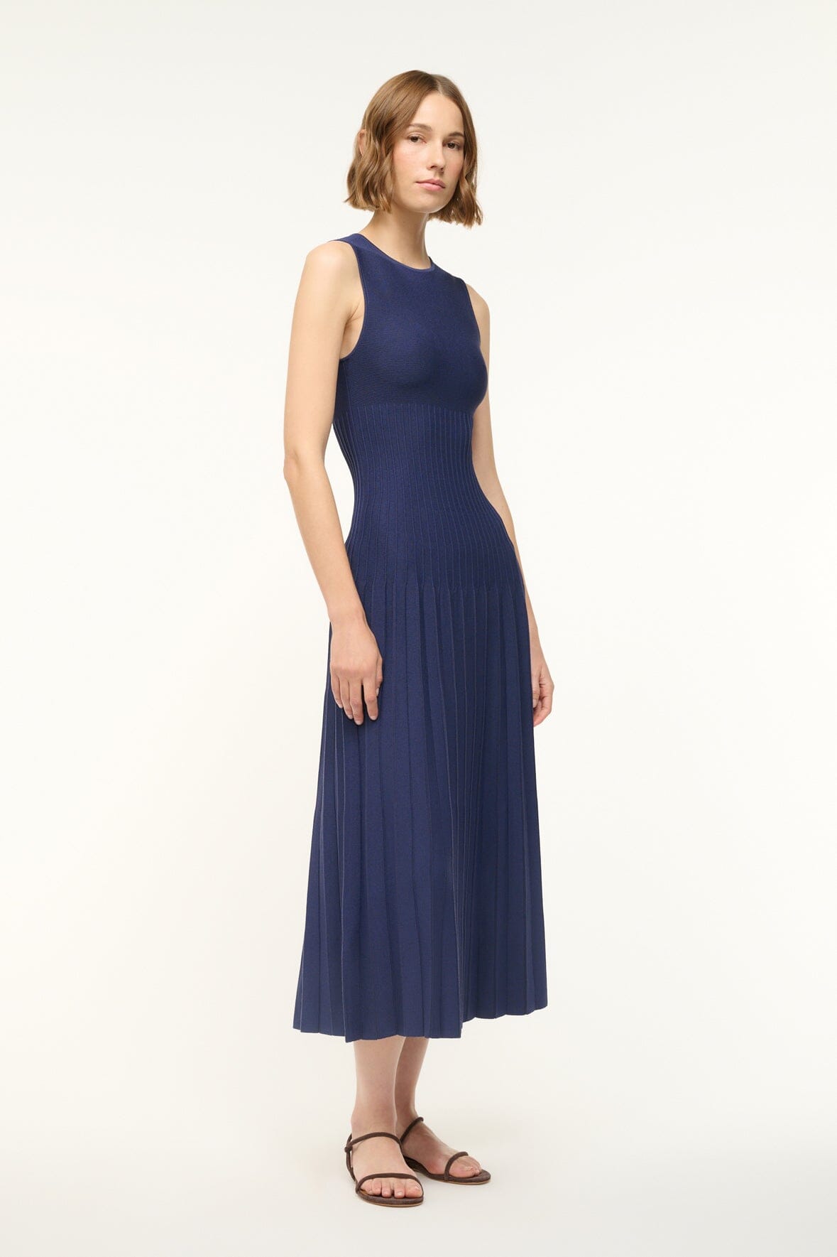 Image ELYSE DRESS | NAVY 2 of 6 and Clicking this image will trigger a zoom pop-up