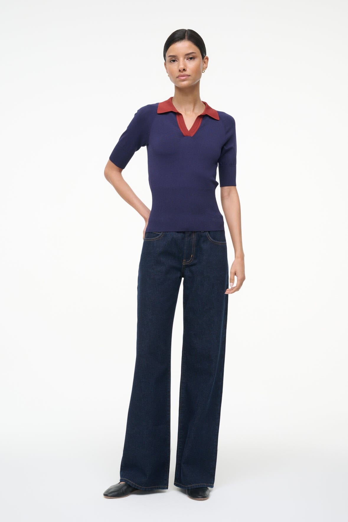 Image GENE TOP | NAVY SANGRIA 1 of 4 and Clicking this image will trigger a zoom pop-up