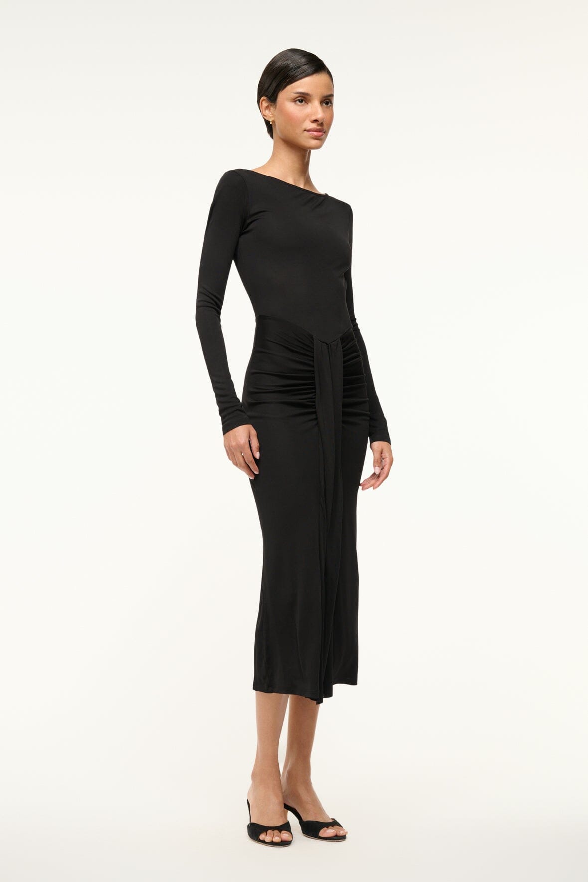 Image GRES DRESS | BLACK 2 of 6 and Clicking this image will trigger a zoom pop-up